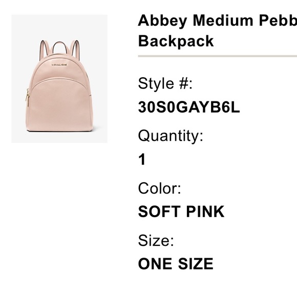 Brand New Michael Kors Abbey Medium Pebbled Leather Backpack - Picture 7 of 7